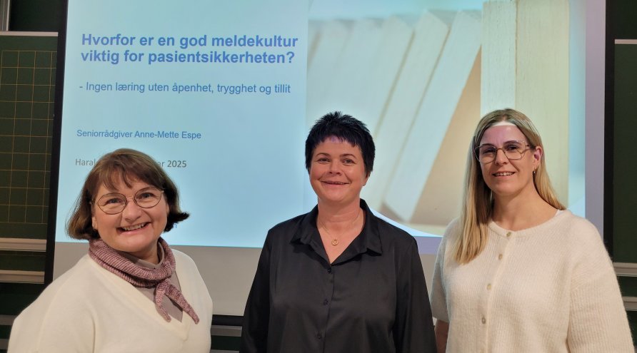 Anne-Mette Espe, Susann T. Muri og Kristine Amble Bergen 2025 Haraldsplass fagdag.jpg